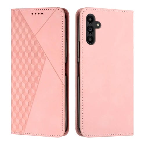 Funda para Samsung Galaxy A35 Diamond Splicing Skin Feel Cuero Magnética (Oro Rosa)