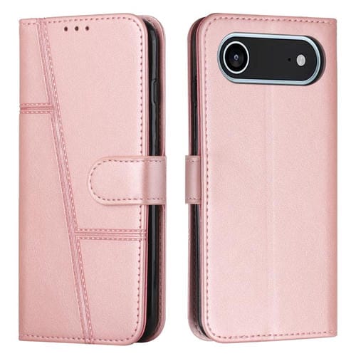 Funda de piel con hebilla y textura de becerro para iPhone 17 Air (oro rosa)