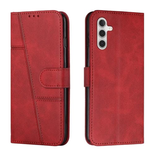 Funda para Teléfono Samsung Galaxy A35 Cuero con Hebilla y Textura de Becerro (Rojo)