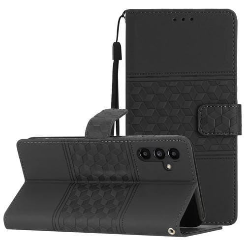 Funda para Samsung Galaxy A15 Cuero Sensación Piel Relieve Diamante (Negro)