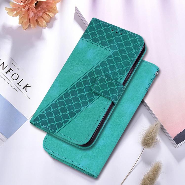 Funda de cuero con relieve de siete formas para Infinix Hot 50 Pro 4G (verde)