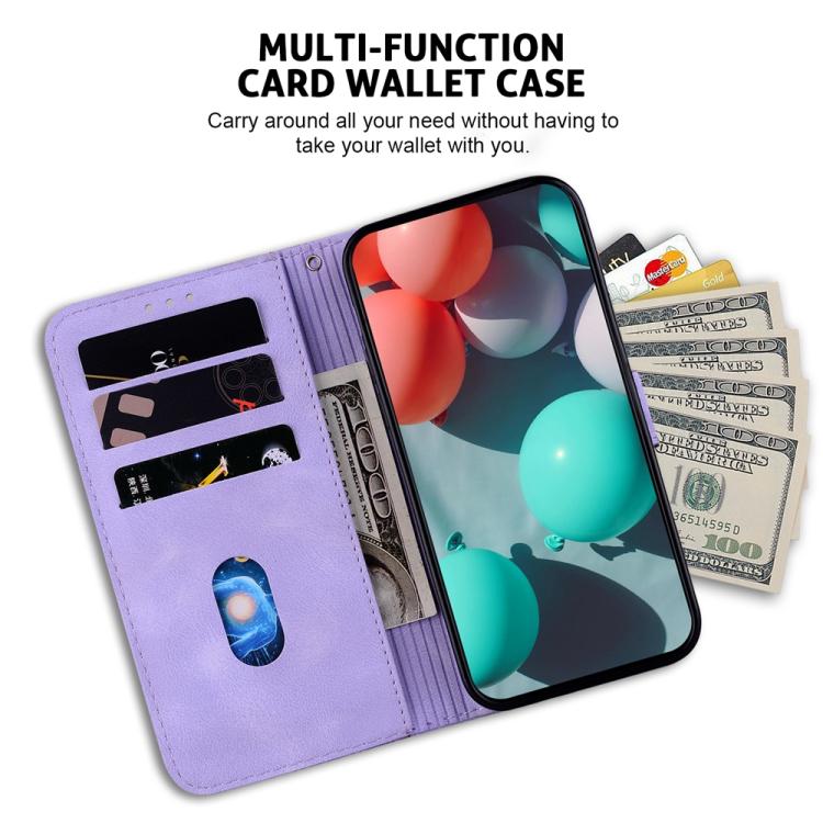 Funda de cuero con relieve de siete formas para Infinix Zero 40 4G/5G (morada)