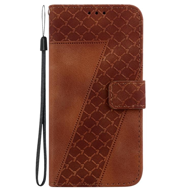 Funda de cuero con relieve de siete formas para Tecno Camon 40 Pro 4G (marrón)
