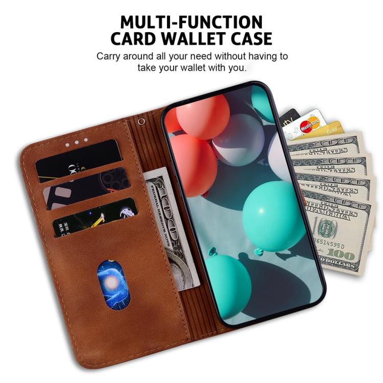 Funda de cuero con relieve de siete formas para Tecno Camon 40 Pro 4G (marrón)