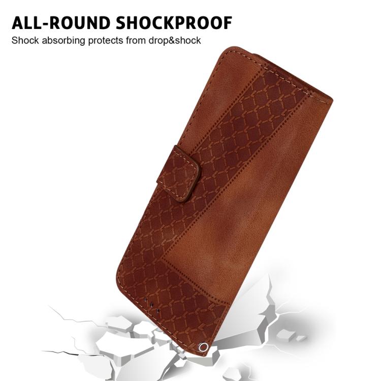 Funda de cuero con relieve de siete formas para Tecno Camon 40 Pro 4G (marrón)