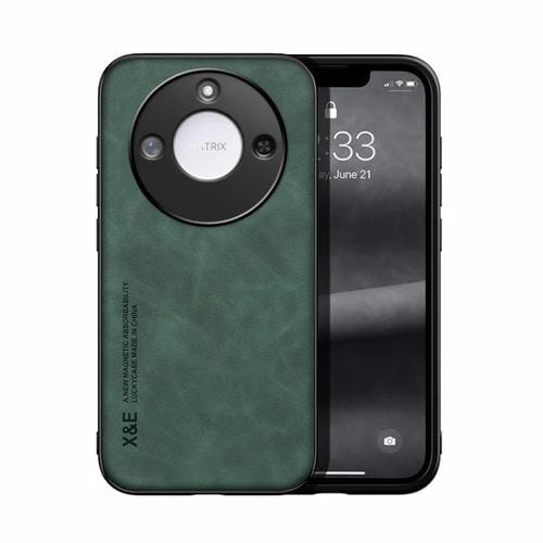 Funda de Cuero Magnética para Honor X60 con Tacto Agradable para el Rostro (Verde)