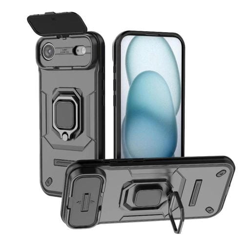 Funda deslizante Camshield de TPU + PC a prueba de golpes con soporte para iPhone 17 Air (negra)