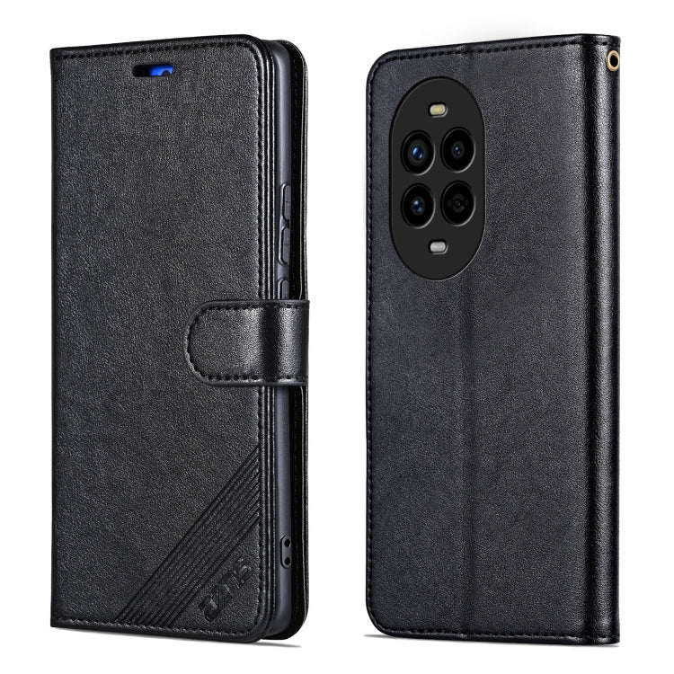 Funda de Cuero Azns con Tapa y Textura Piel de Oveja para Huawei Nova13 Pro (Negra)