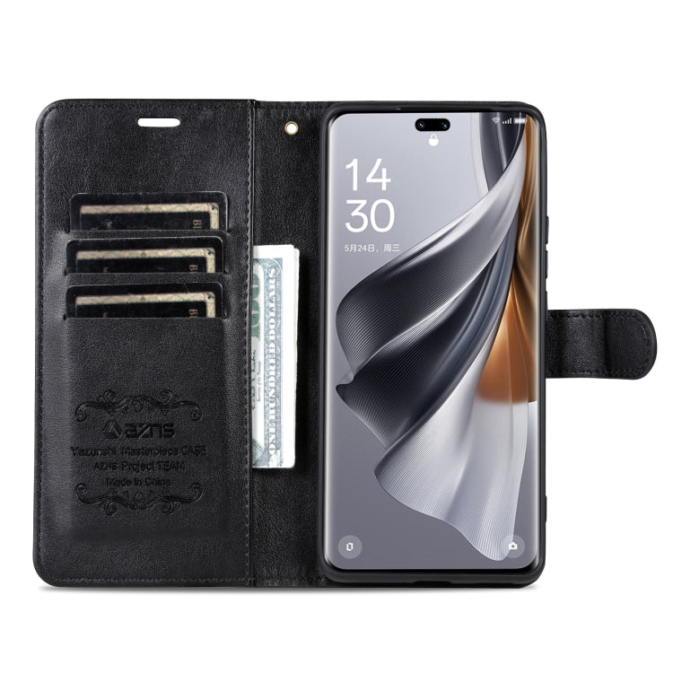 Funda de Cuero Azns con Tapa y Textura Piel de Oveja para Huawei Nova13 Pro (Negra)