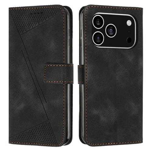 Funda de cuero Dream Triangle con cordón para iPhone 17 Pro (negra)