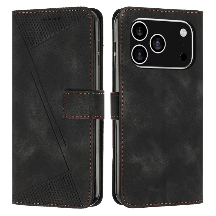 Funda de cuero Dream Triangle con cordón para iPhone 17 Pro (negra)