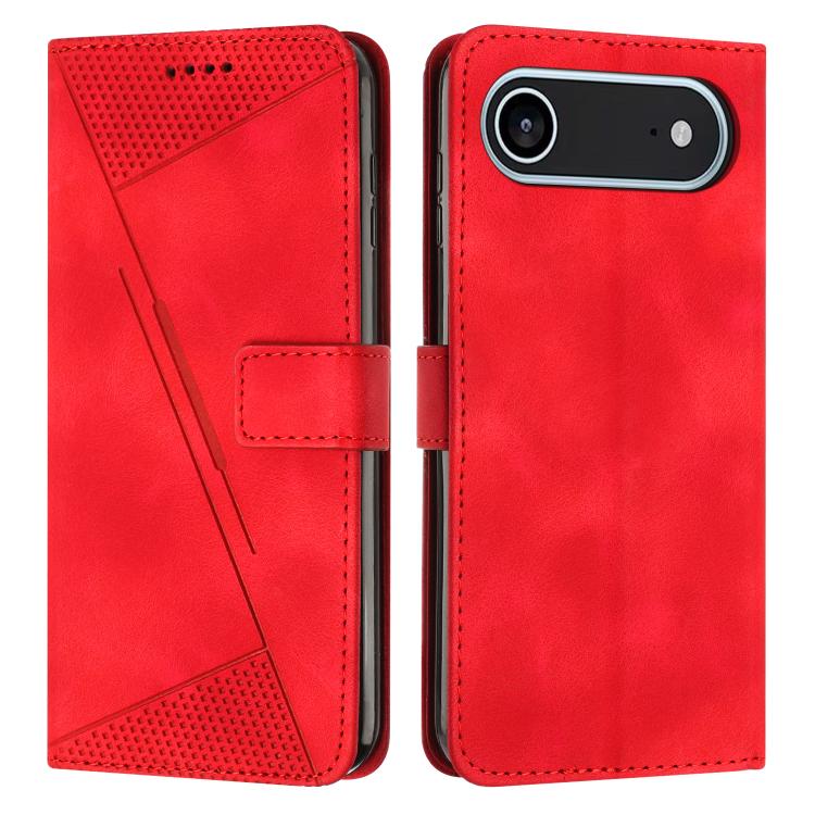 Funda de cuero triangular Dream para iPhone 17 Air con cordón (roja)