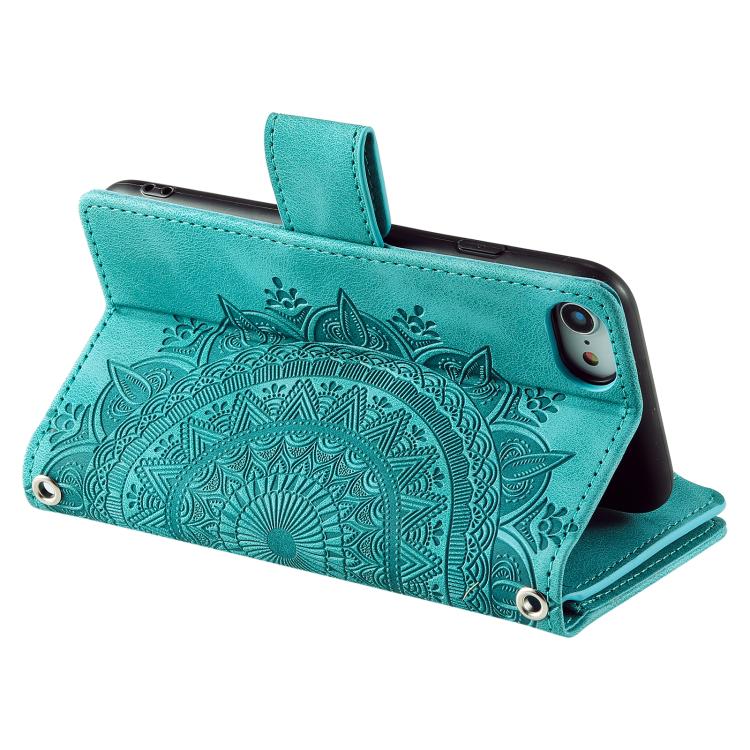 Funda de Cuero con Cremallera para iPhone 16E con Múltiples Tarjetas (Verde)