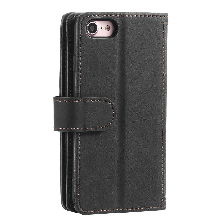Funda de Cuero para iPhone 16E con Cremallera y Cordón (Negro)