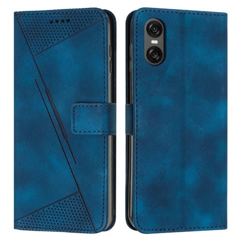 Funda de Cuero Triangular para Sony Xperia 5 Vi Dream con Cordón (Azul)