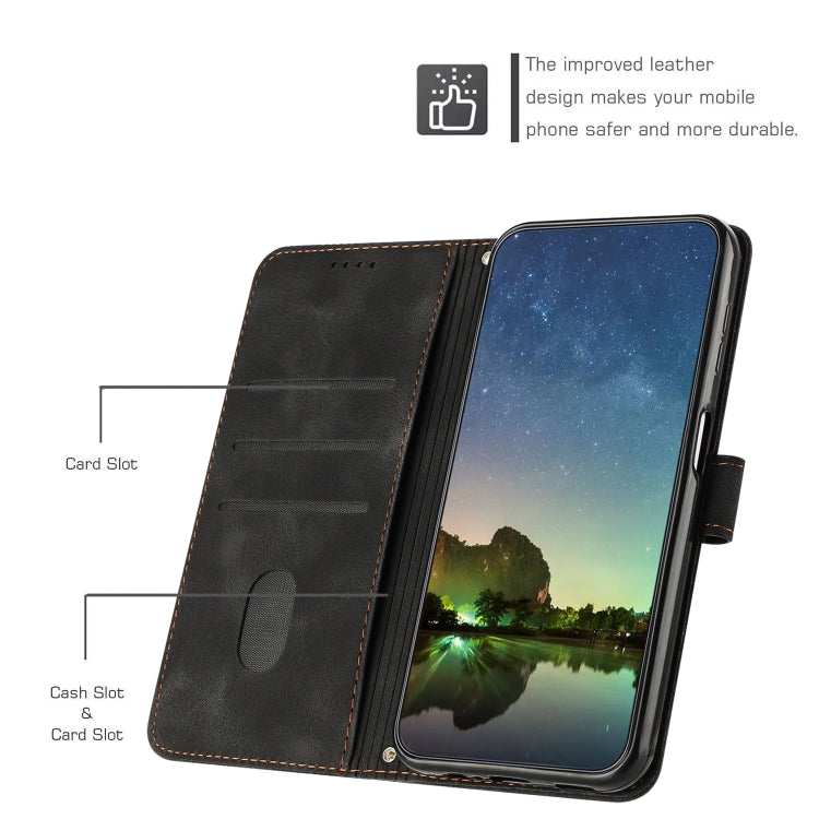 Funda de Cuero Triangular para Teléfono OnePlus 13 Dream con Cordón (Negro)