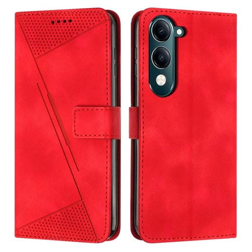 Funda de Cuero Dream Triangle con Cordón para Vivo Y29S 5G / Y04 4G (Roja)
