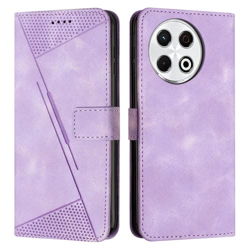 Funda de Cuero Dream Triangle para Tecno Spark 30 Pro con Cordón (Morado)
