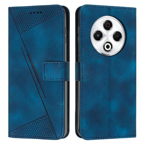 Funda de Cuero Triangular para Teléfono Tecno Spark 30 4G Dream con Cordón (Azul)