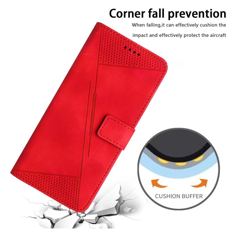 Funda de Cuero Triangular con Cordón para Realme 14 Pro Dream (Roja)
