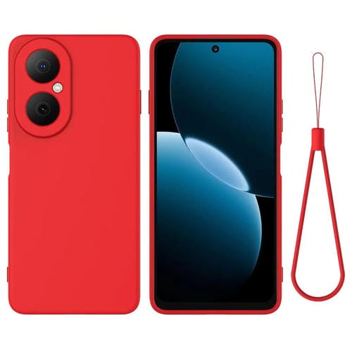 Funda de silicona líquida de color sólido para Huawei Nova Y73 4G, a prueba de caídas y cobertura total (roja)
