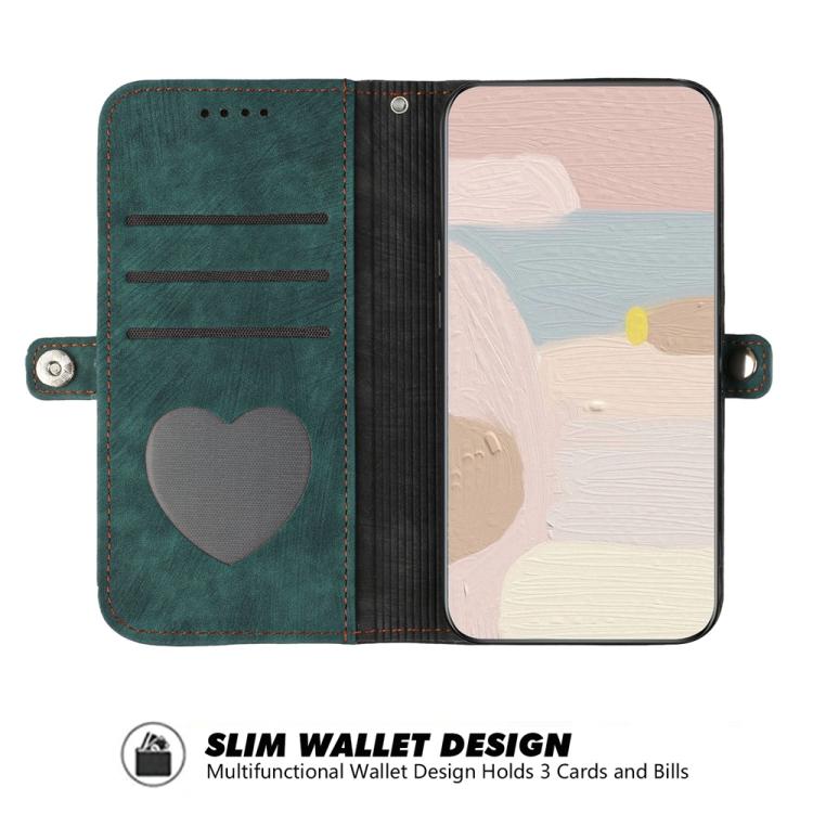 Funda de Cuero para Huawei Enjoy 20E con Correa de Mano y Hebilla Lateral Doble (Verde Oscuro)