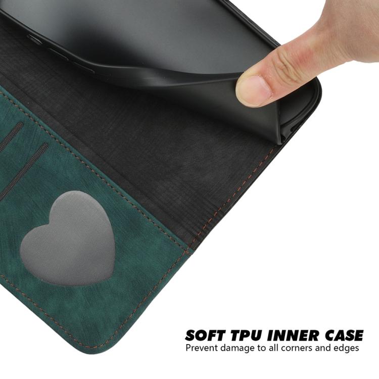 Funda de Cuero para Huawei Enjoy 20E con Correa de Mano y Hebilla Lateral Doble (Verde Oscuro)