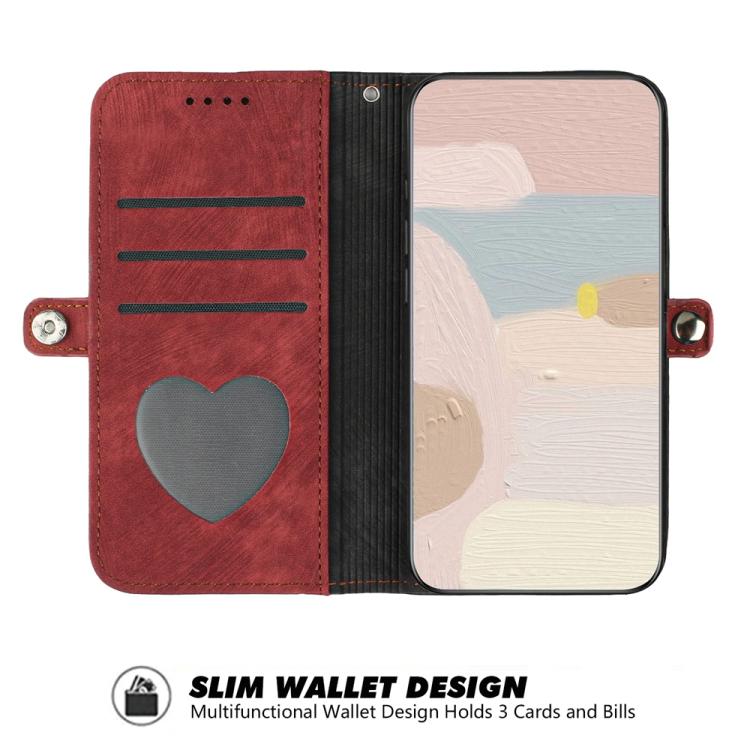 Funda de Cuero con Correa de Mano y Hebilla Lateral Doble para Huawei Enjoy 50/Nova Y70 (Rojo)