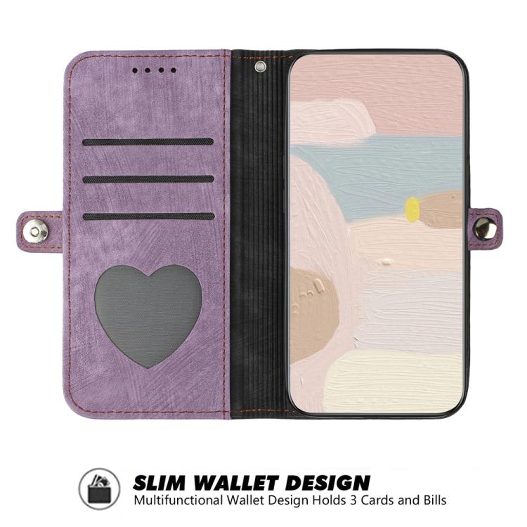 Funda de Cuero con Correa de Mano y Hebilla Lateral Doble para Huawei Enjoy 50/Nova Y70 (Morado)