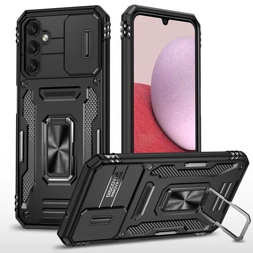 Funda para Teléfono Samsung Galaxy A15 Armor PC + TPU Camera Shield (Negro)