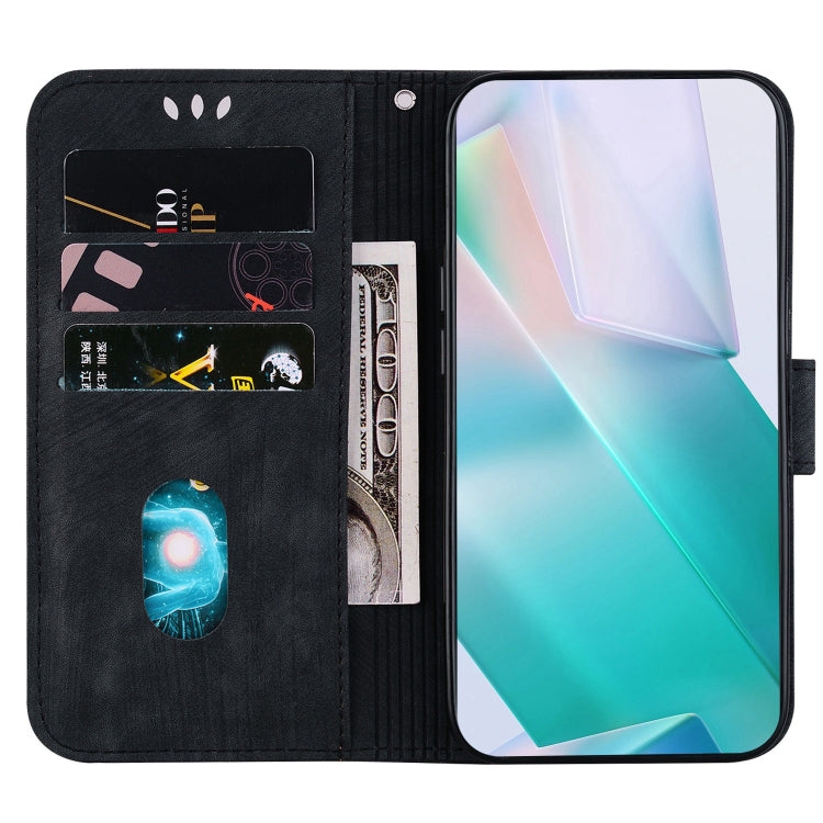 Para Samsung Galaxy A10e / A20e Funda para teléfono de cuero con relieve Little Tiger (negro)