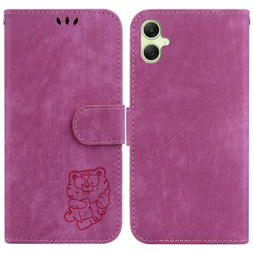 Funda para Teléfono Samsung Galaxy A05 Cuero con Relieve Little Tiger (Rojo Rosa)
