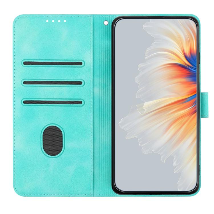 Funda de Cuero Huawei Nova 8 Se con Diseño de Corazón (Azul Claro)