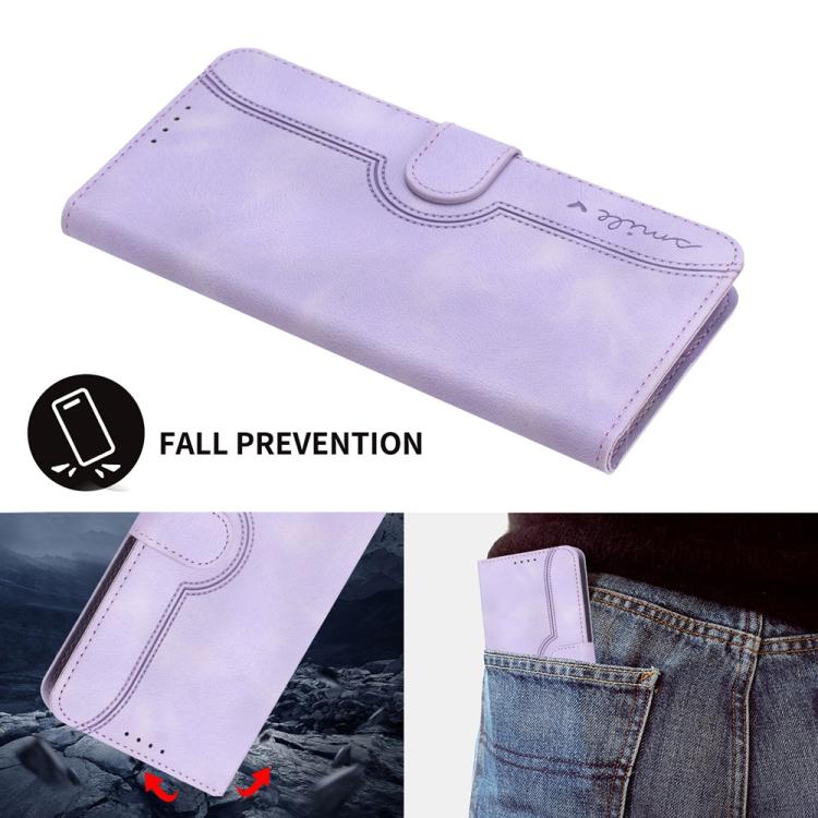 Funda de Piel Huawei P50 Pro con Diseño de Corazón (Morada)