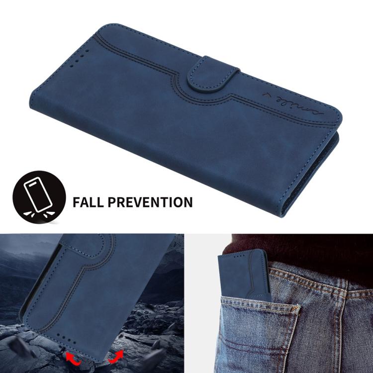 Funda de Piel para Huawei P50 Pro con Diseño de Corazón (Azul Real)