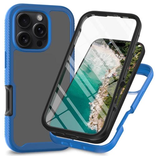 Funda para iPhone 16 Pro Starry Sky PC + TPU con Película Pet (Azul Real)