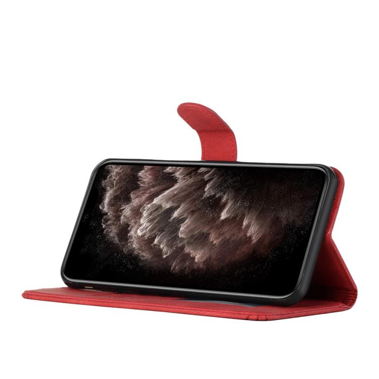 Funda de Cuero con Tapa y Tacto de Piel Cúbica para Huawei Enjoy 20E (Roja)