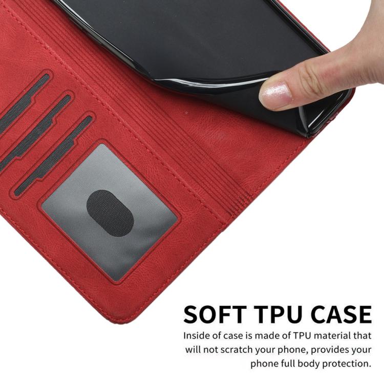 Funda de Cuero con Tapa y Tacto de Piel Cúbica para Huawei Enjoy 20E (Roja)