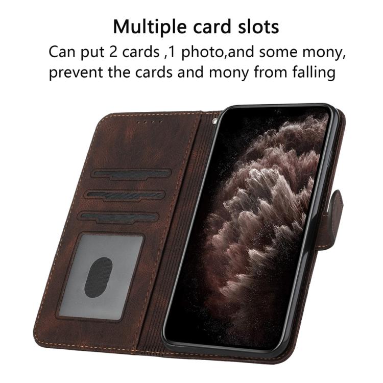 Funda de Cuero con Tapa Cúbica para Huawei Enjoy 50 Nova Y70 (Marrón)