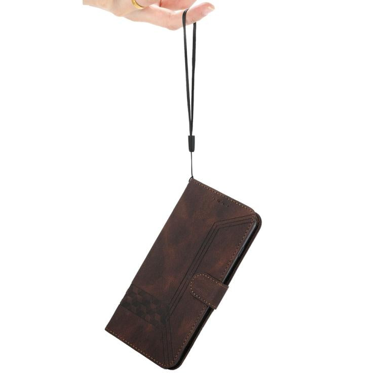 Funda de Cuero con Tapa Cúbica para Huawei Enjoy 50 Nova Y70 (Marrón)