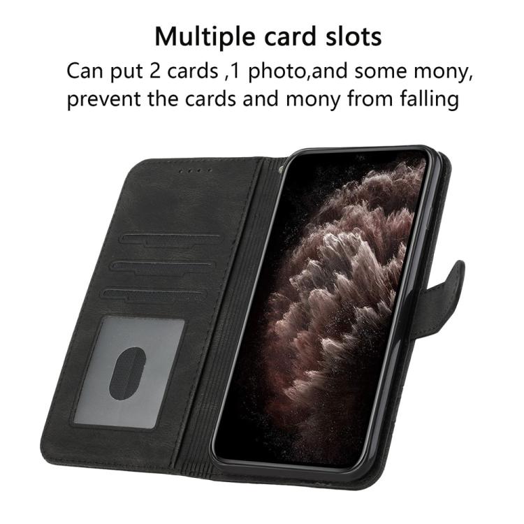 Funda de Cuero con Tapa y Tacto de Piel Cúbica para Huawei Enjoy 50 Pro/Nova Y90 (Negra)