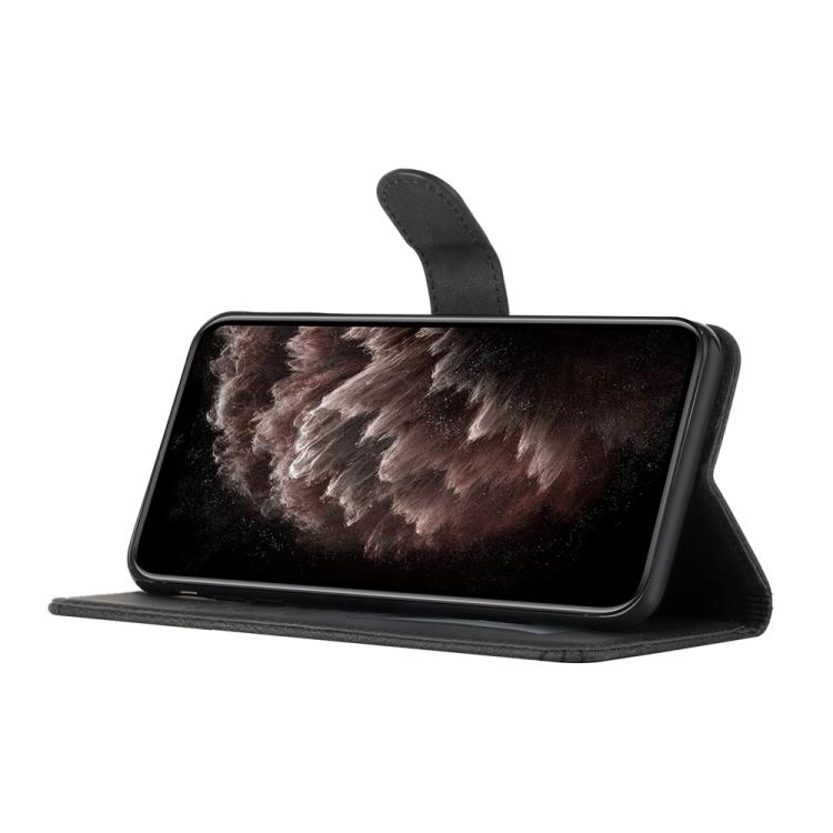 Funda de Cuero con Tapa y Tacto de Piel Cúbica para Huawei Enjoy 50 Pro/Nova Y90 (Negra)