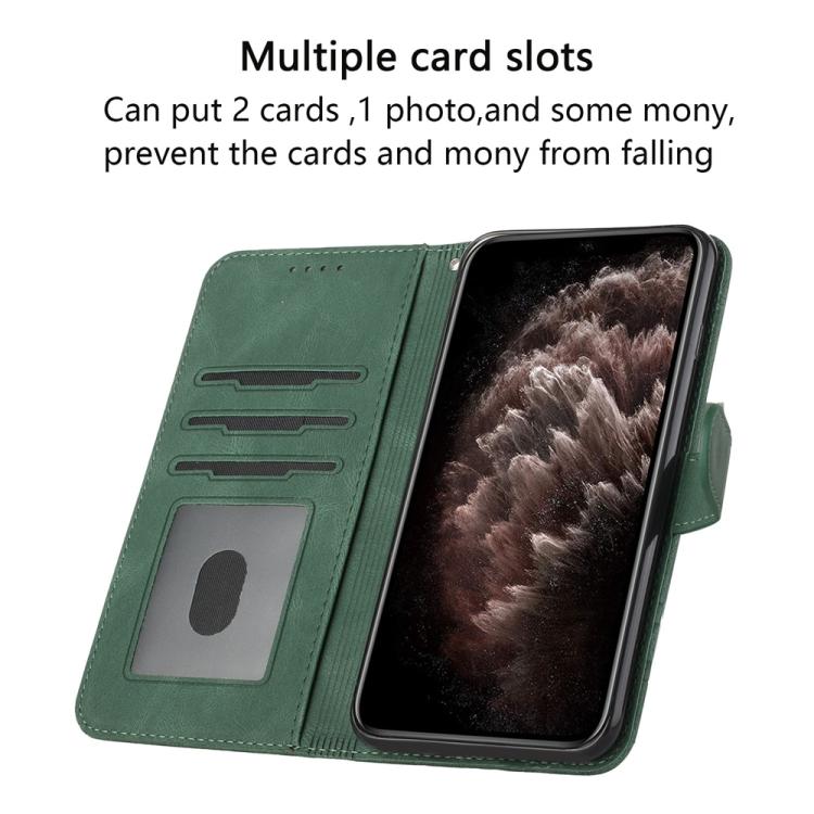 Funda de Cuero con Tapa Cúbica para Huawei Enjoy 50 Pro/Nova Y90 (Verde)