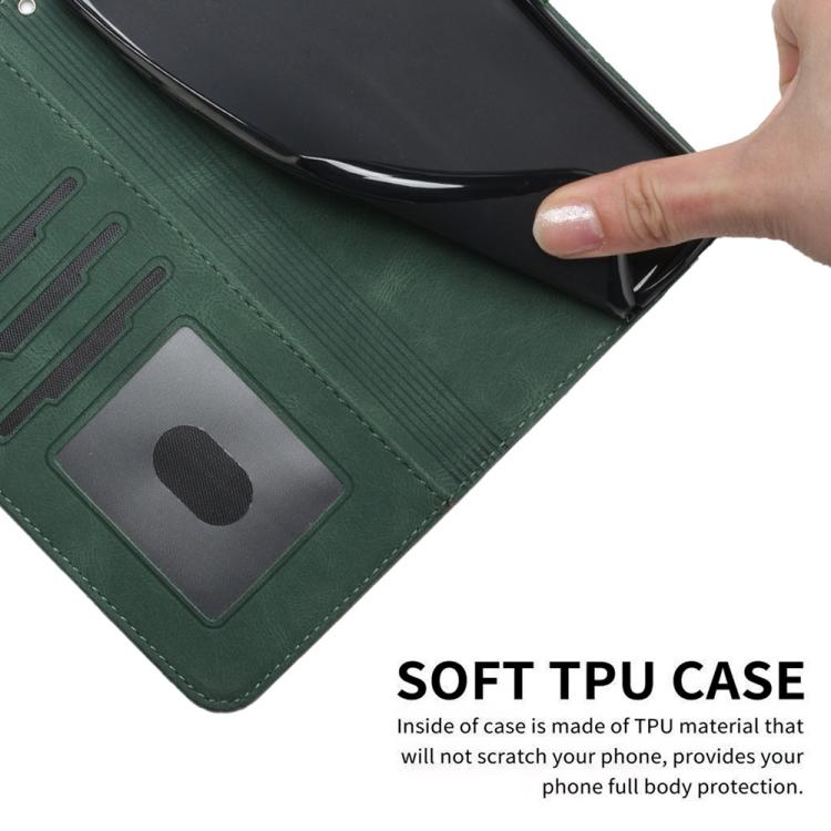 Funda de Cuero con Tapa Cúbica para Huawei Enjoy 50 Pro/Nova Y90 (Verde)