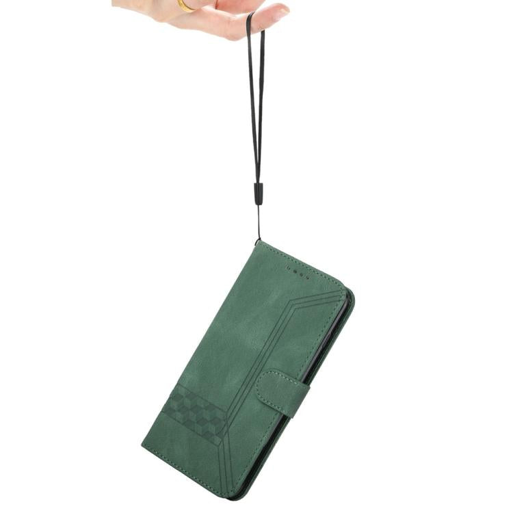 Funda de Cuero con Tapa Cúbica para Huawei Enjoy 50 Pro/Nova Y90 (Verde)