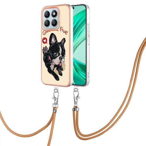Funda para Teléfono Honor X8B con Imd Doble Cara Galvanizada y Cordón (Perro de la Suerte)