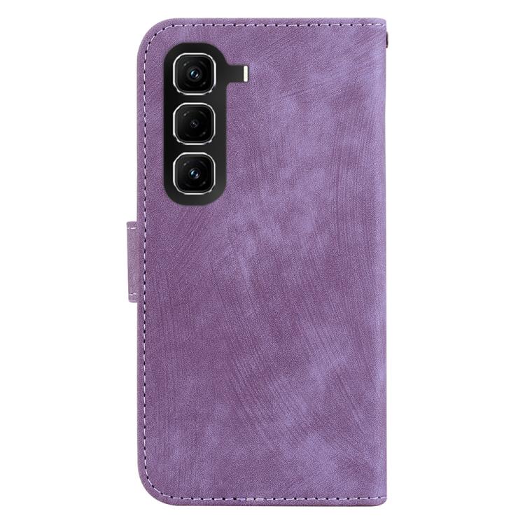 Funda de cuero con relieve de tigre para Infinix Hot 50 Pro 4G (morado)