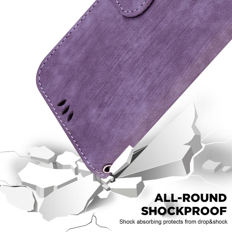 Funda de cuero con relieve de tigre para Infinix Hot 50 Pro 4G (morado)