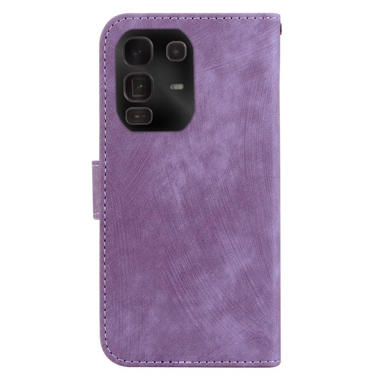 Funda de cuero con relieve de tigre para Infinix Note 50 Pro+ (morado)