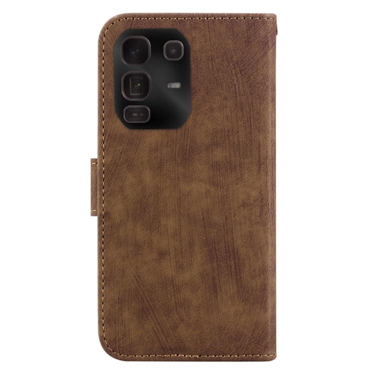 Funda de cuero con relieve de tigre para Infinix Note 50 Pro+ (marrón)